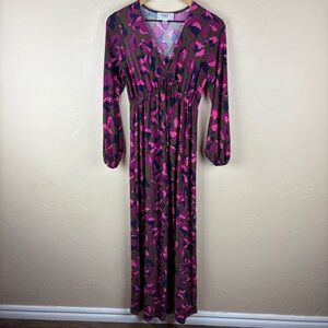 Nikki Poulos Size Small Maxi dress Pink Long Sleeves
